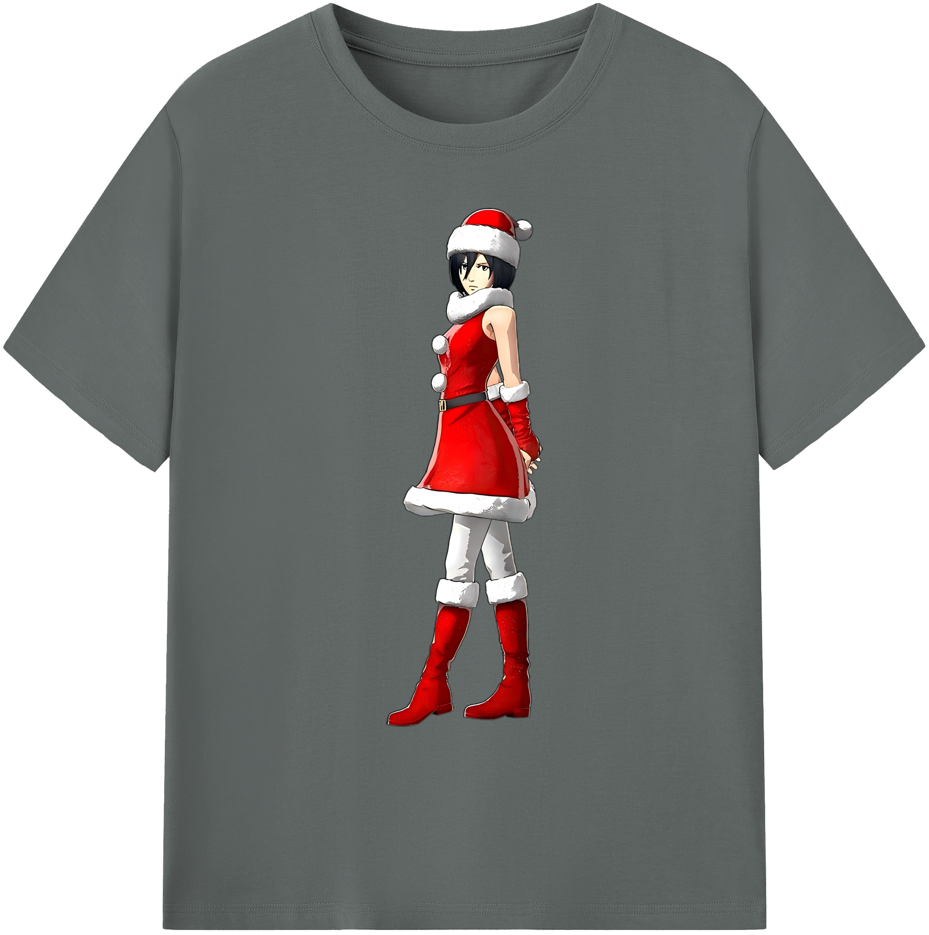 （画像用） 進撃の巨人 ミカサ·アッカーマン Attack on Titan Mikasa Ackerman 綿100％ メンズ半袖Tシャツ｜肌触りやわらか＆通気性